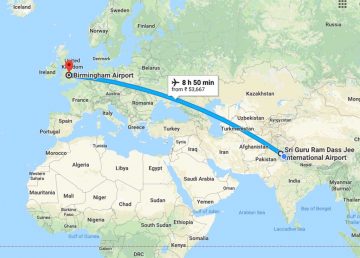Amritsar to Birmingham